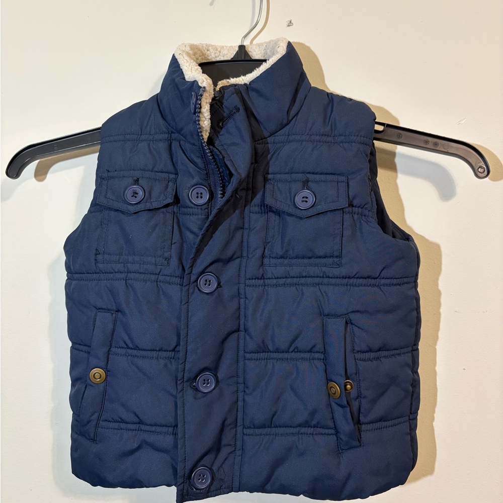 Bass Pro Shops Boy size 3T Cozy Fleece Full-Zip Hoodie puffer vest Sherpa collar